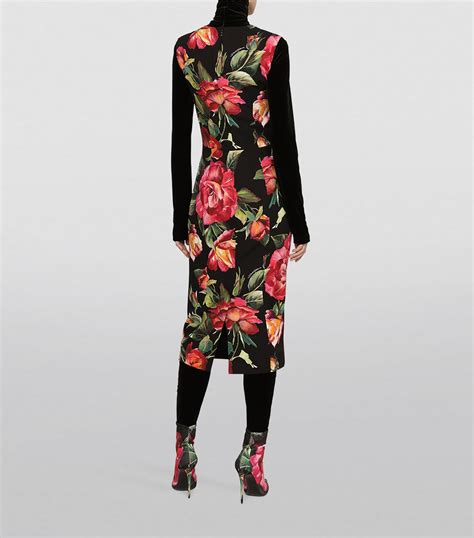 dolce gabbana floral printed dress handkherchief|dolce and gabbana midi dress.